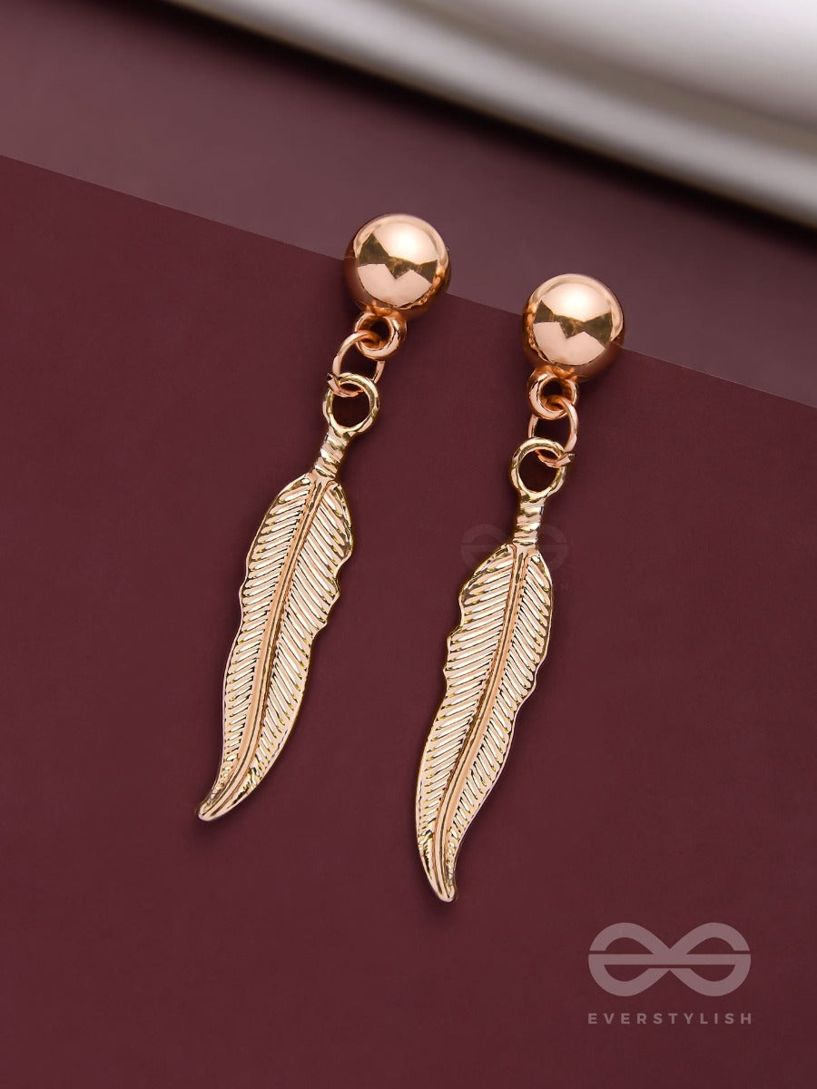 Leaping Leaves - Golden Drop Earrings