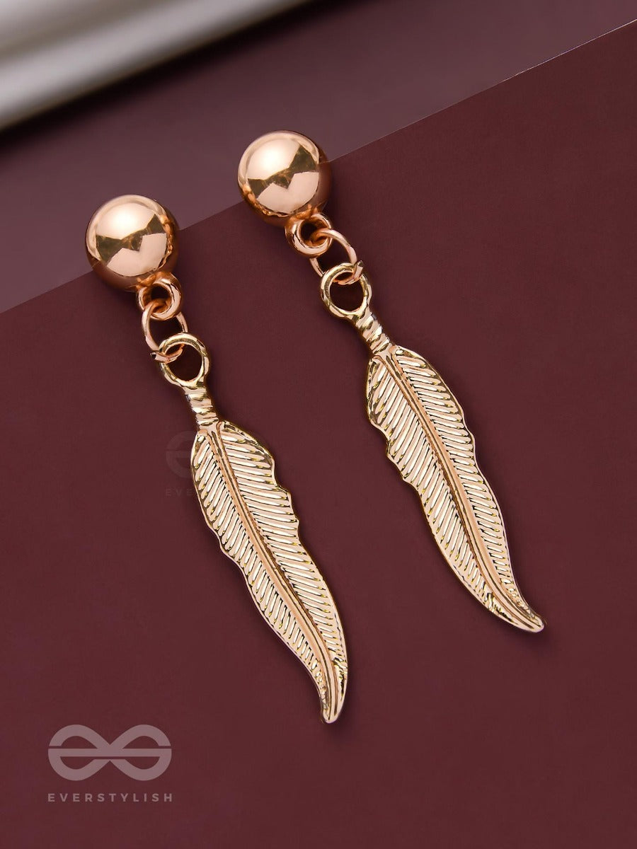 Leaping Leaves - Golden Drop Earrings