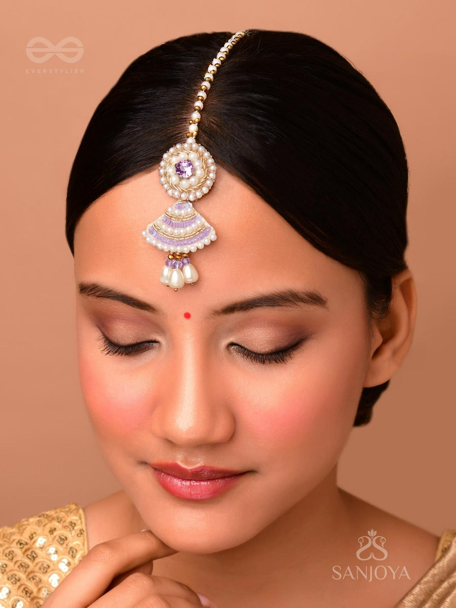 Svanika - The Radiant One - Stone, Pearl And Beads Embroidered Maangtika