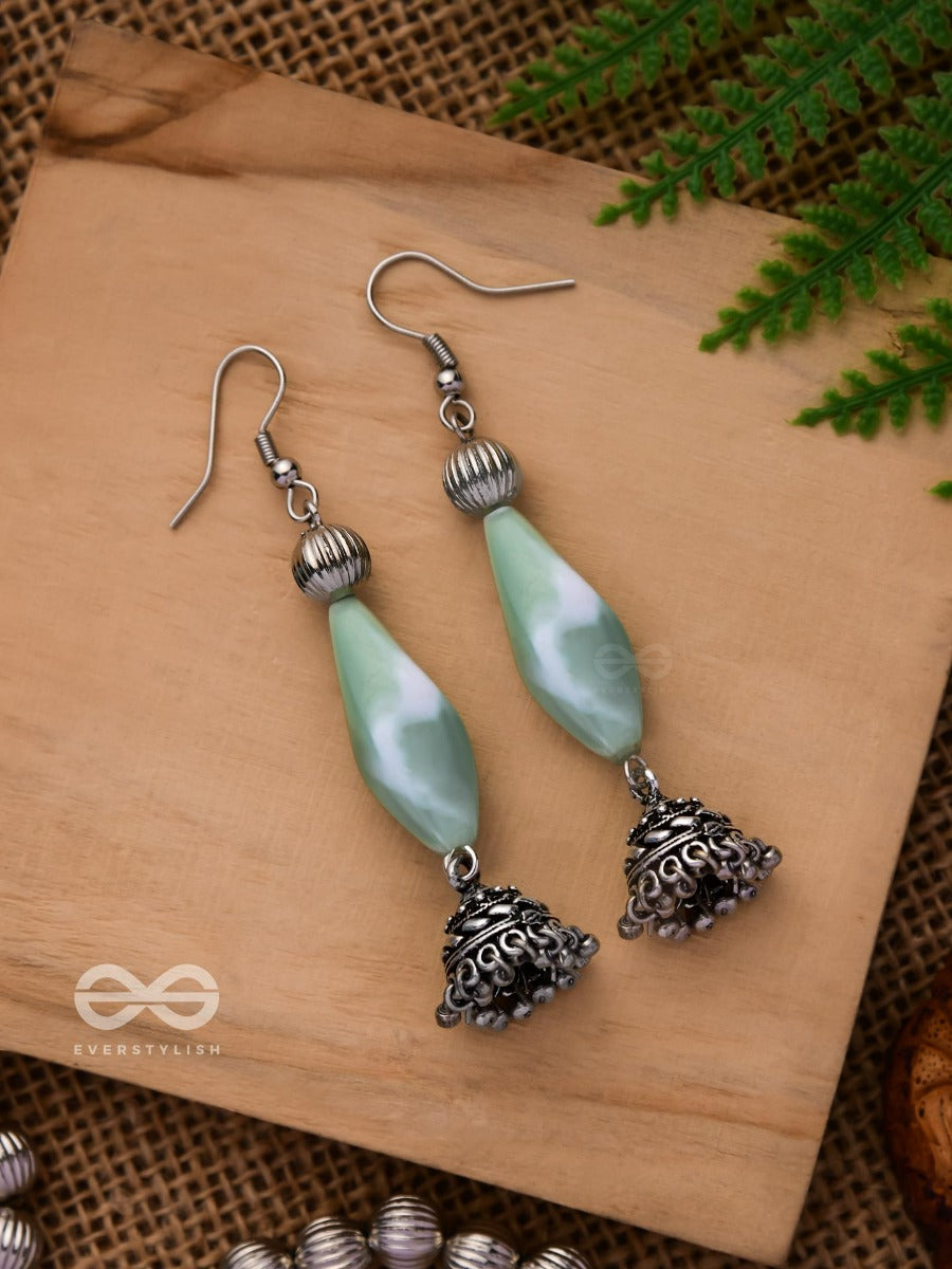 The Meadow Melody - Oxidised Jhumka Earrings