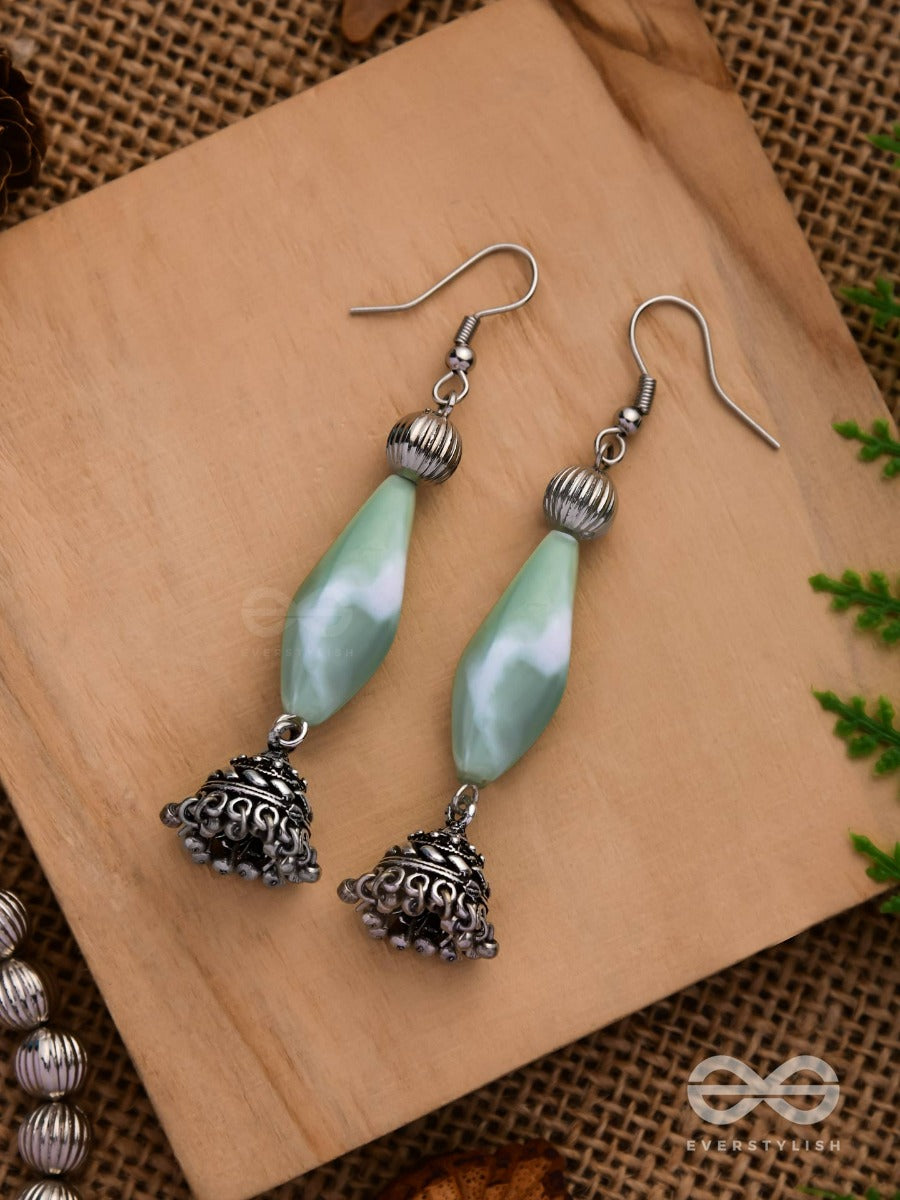The Meadow Melody - Oxidised Jhumka Earrings