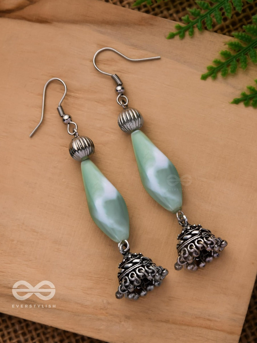 The Meadow Melody - Oxidised Jhumka Earrings