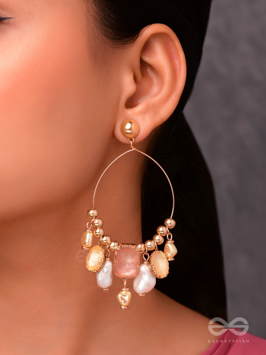 The Dazzling Fantasy - Golden Embellished Earrings