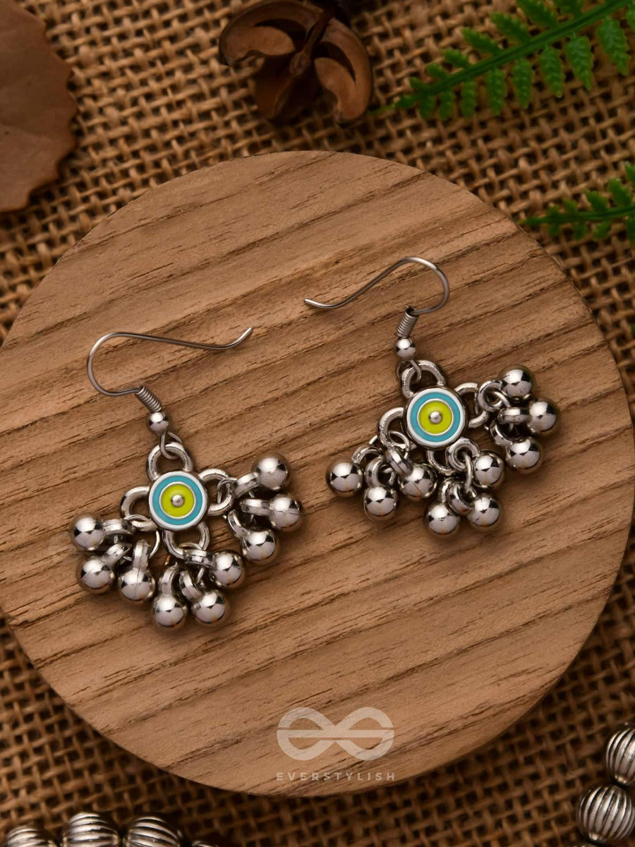 The Bluebell Sunshine - Oxidised Embellished Earrings