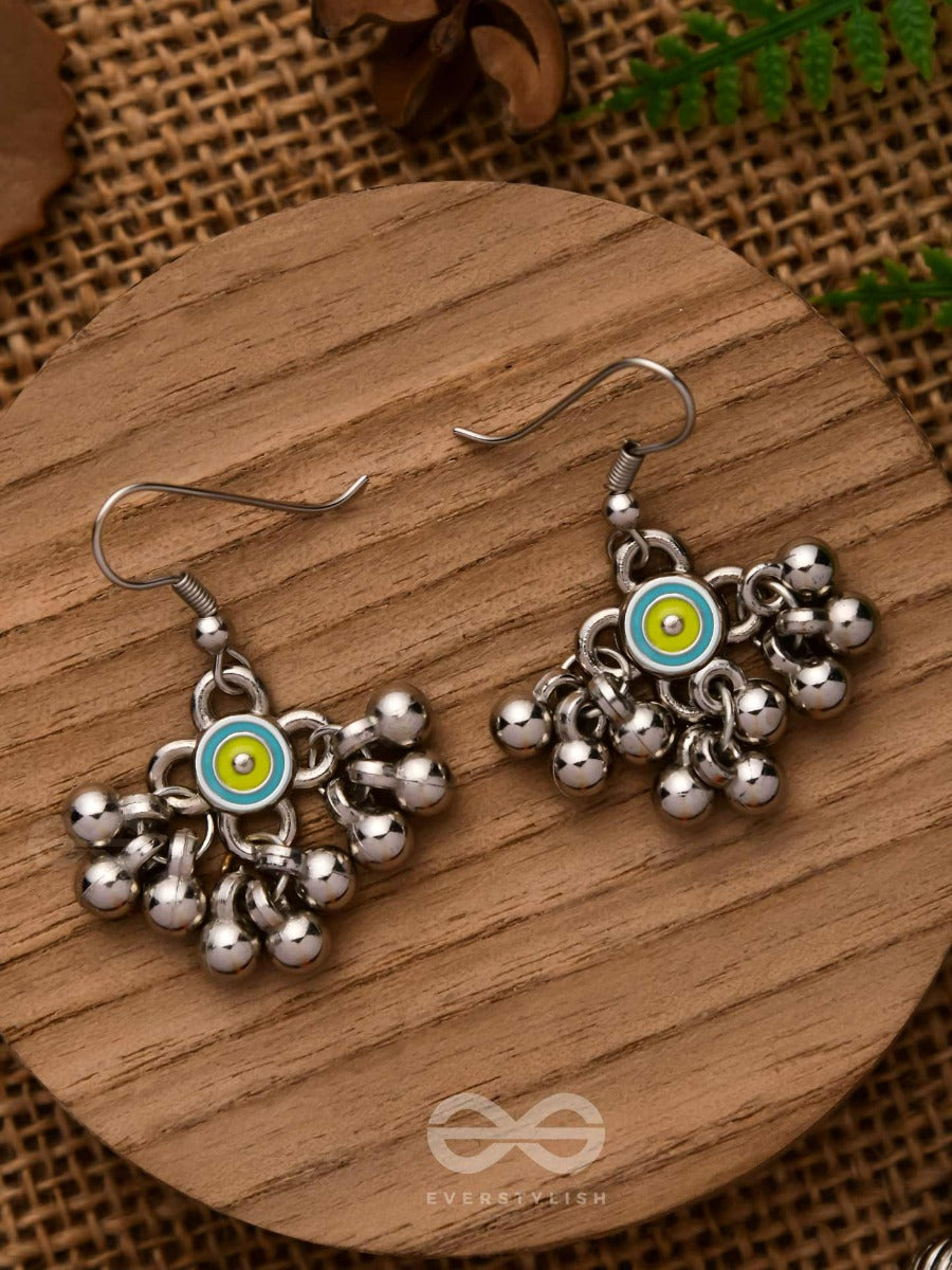 The Bluebell Sunshine - Oxidised Embellished Earrings