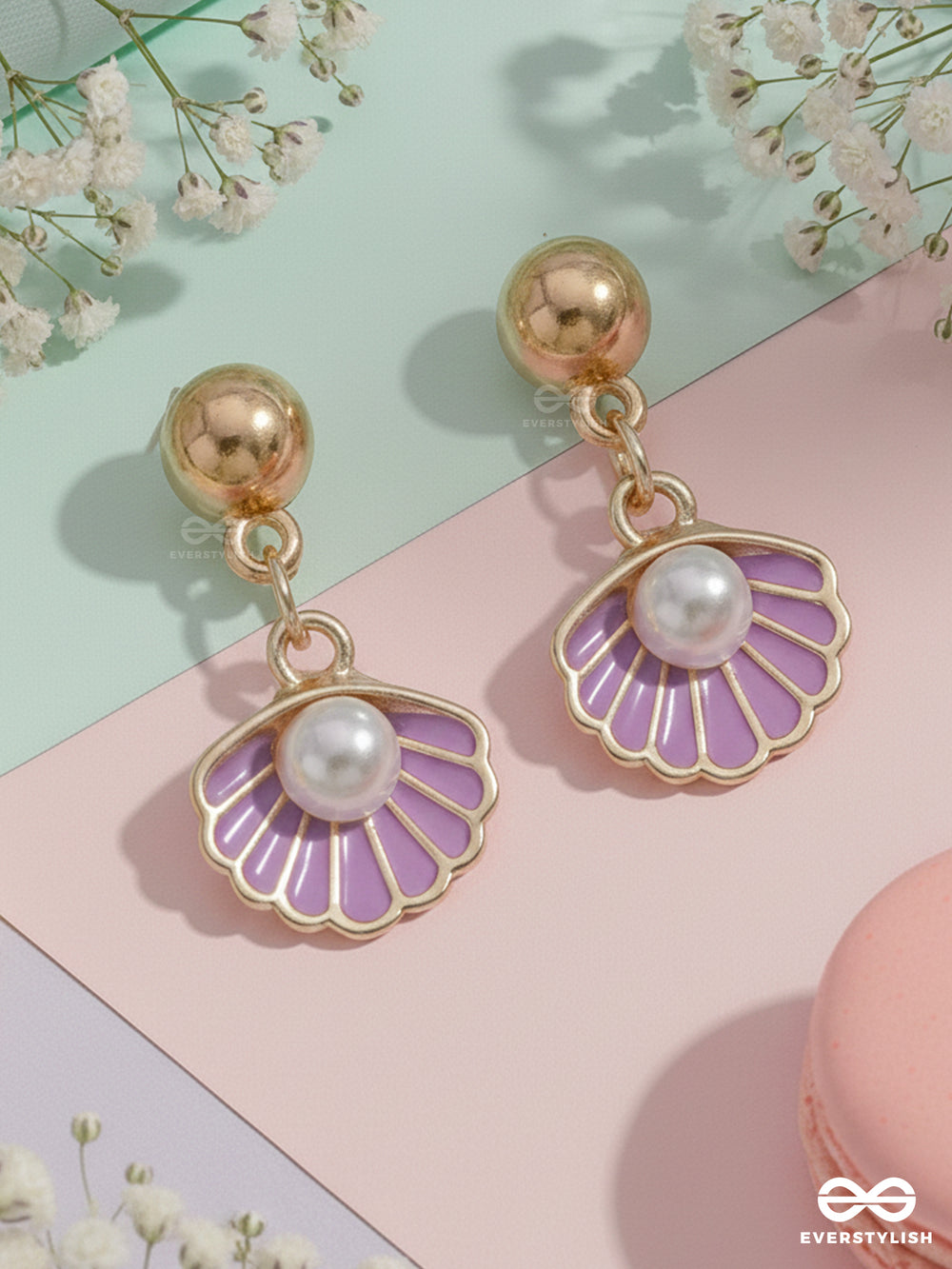 The Oceanic Beauty - Golden Embellished Earrings