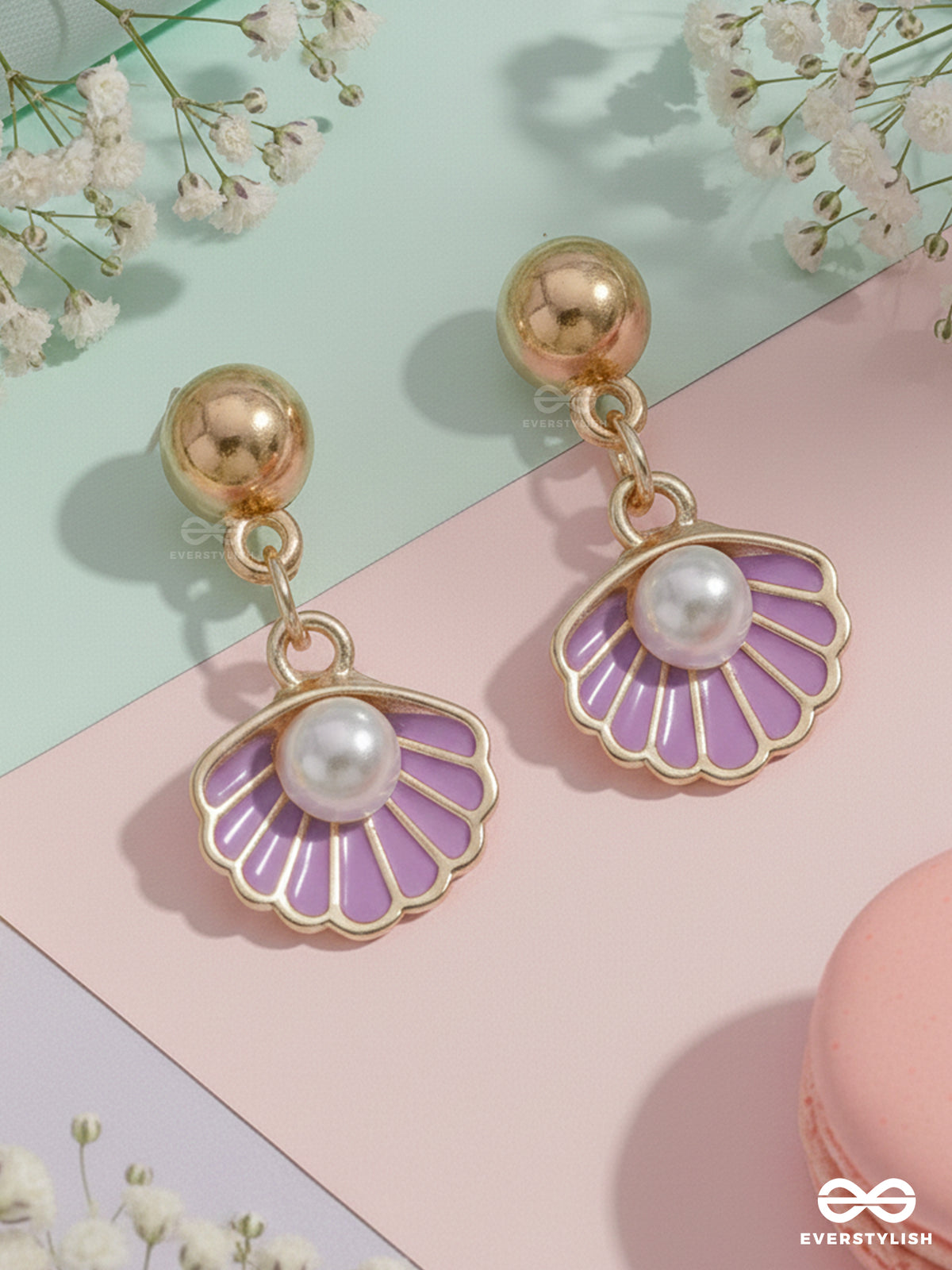 The Oceanic Beauty - Golden Embellished Earrings