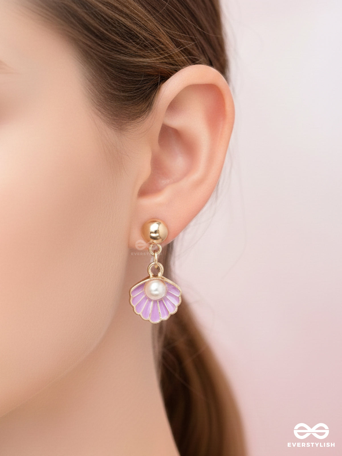 The Oceanic Beauty - Golden Embellished Earrings