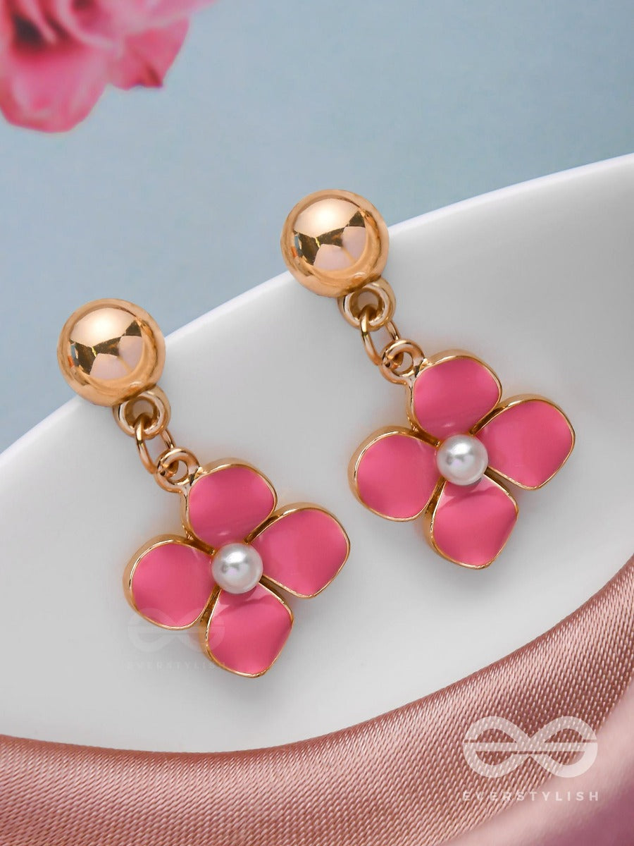 Bloomlet Delights - Golden Embellished Earrings