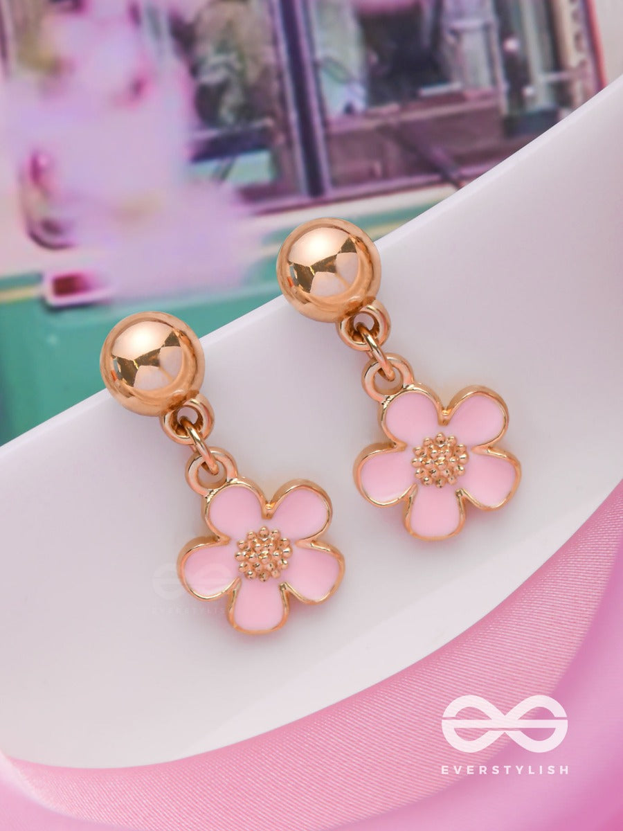Cherry Blossom Charms - Golden Embellished Earings