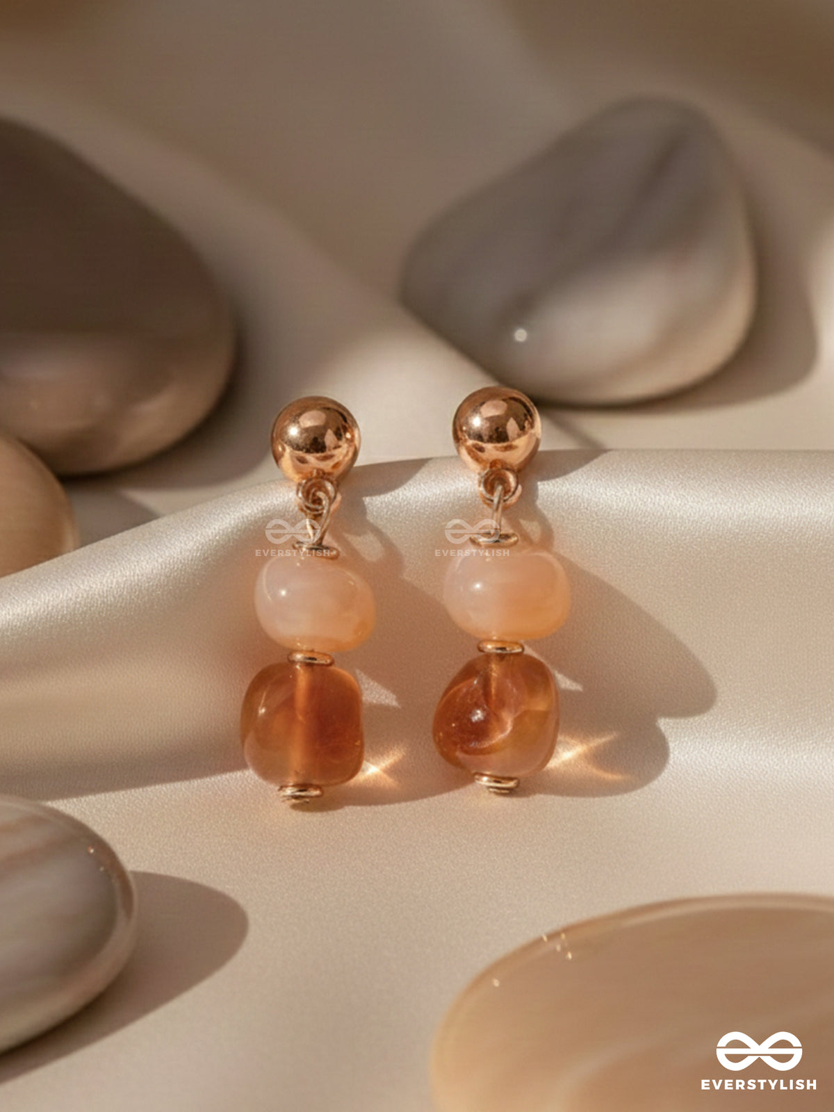 The Fading Blaze - Golden Embellished Earrings