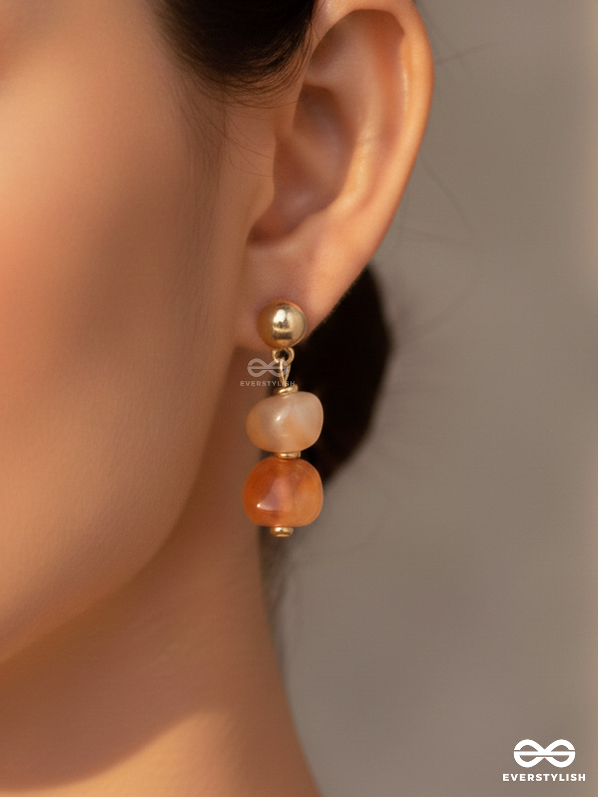 The Fading Blaze - Golden Embellished Earrings