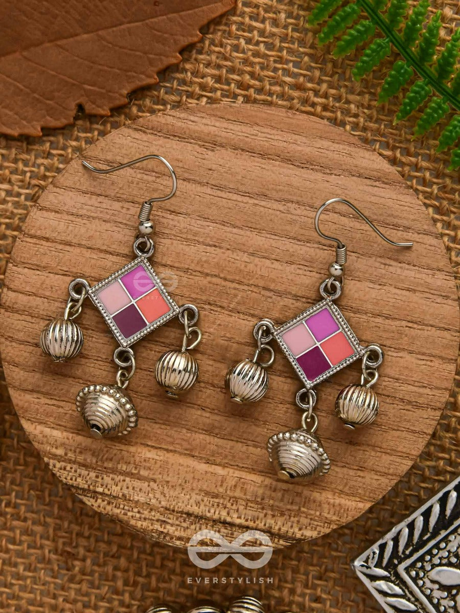 Razzle-Dazzle Drops - Enamelled Oxidised Earrings