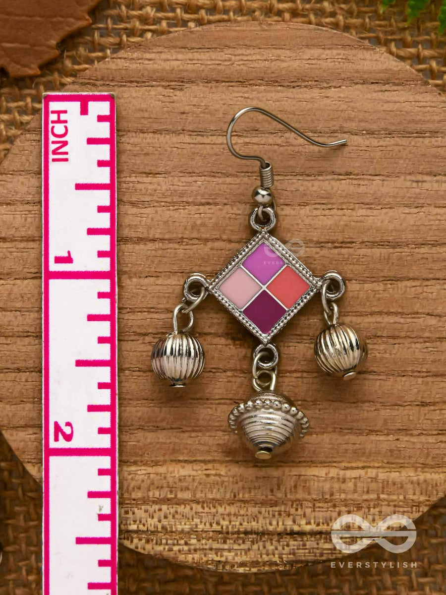 Razzle-Dazzle Drops - Enamelled Oxidised Earrings