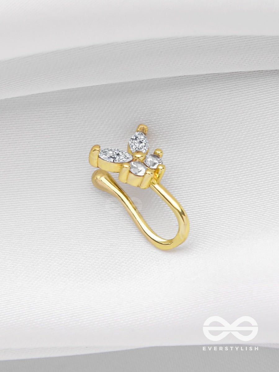 The Butterfly Blessing - Golden CZ Nosering (Non-Piercing)