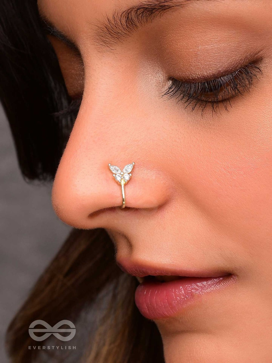 The Butterfly Blessing - Golden CZ Nosering (Non-Piercing)