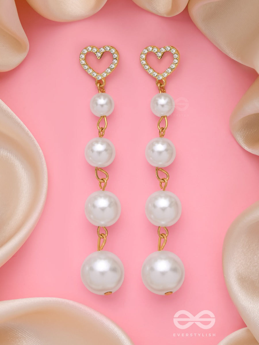 The Drippin Hearts - Golden Embellished Earrings