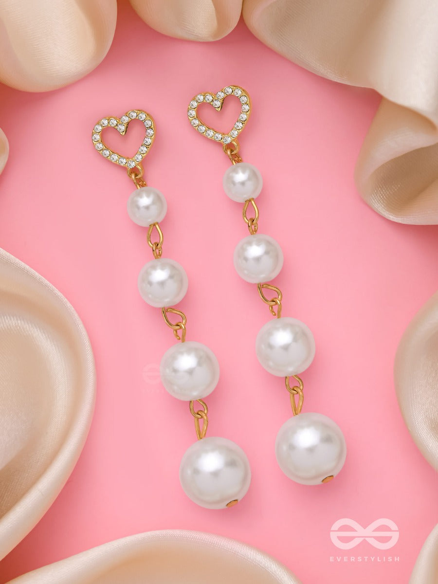 The Drippin Hearts - Golden Embellished Earrings