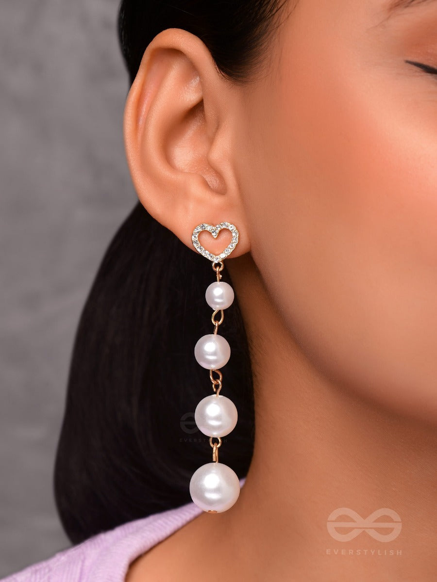 The Drippin Hearts - Golden Embellished Earrings