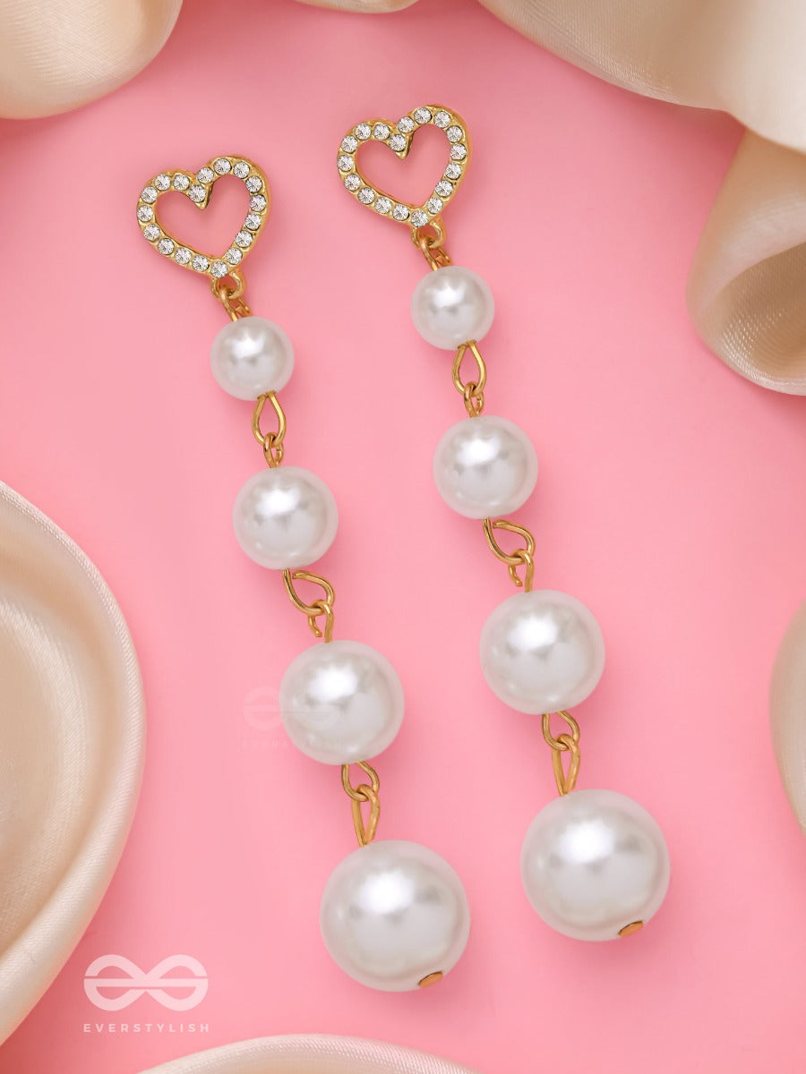 The Drippin Hearts - Golden Embellished Earrings