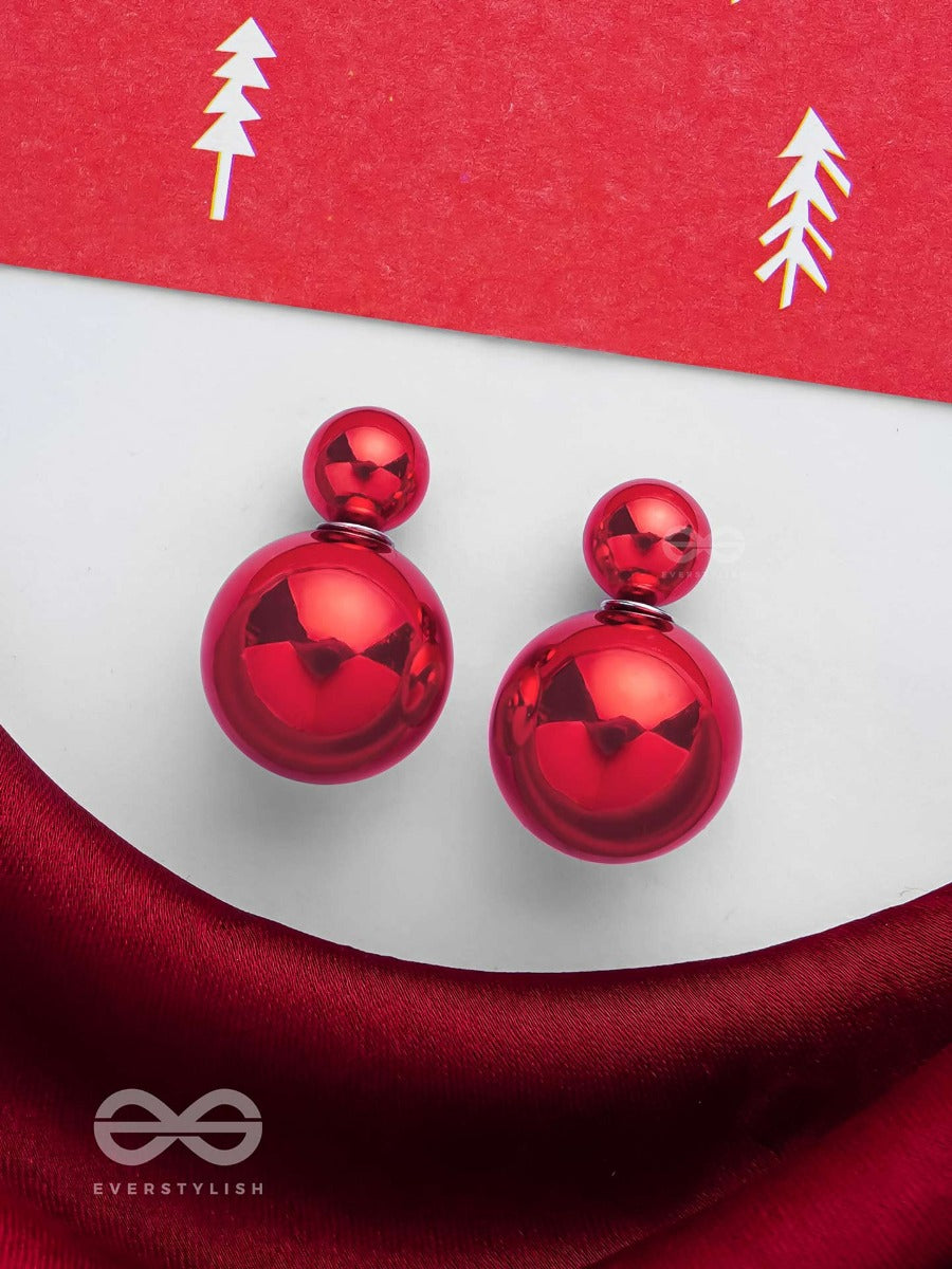 Giggles & Glitters - Red Pearls Stud Earrings