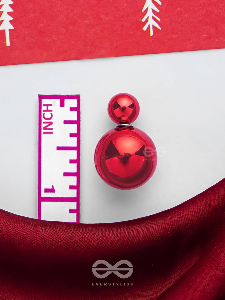 Giggles & Glitters - Red Pearls Stud Earrings