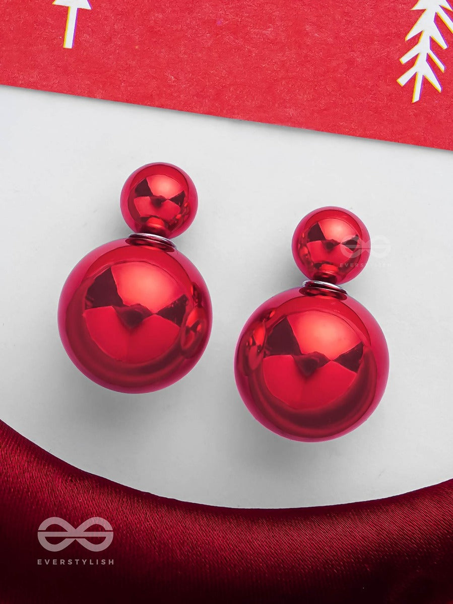 Giggles & Glitters - Red Pearls Stud Earrings