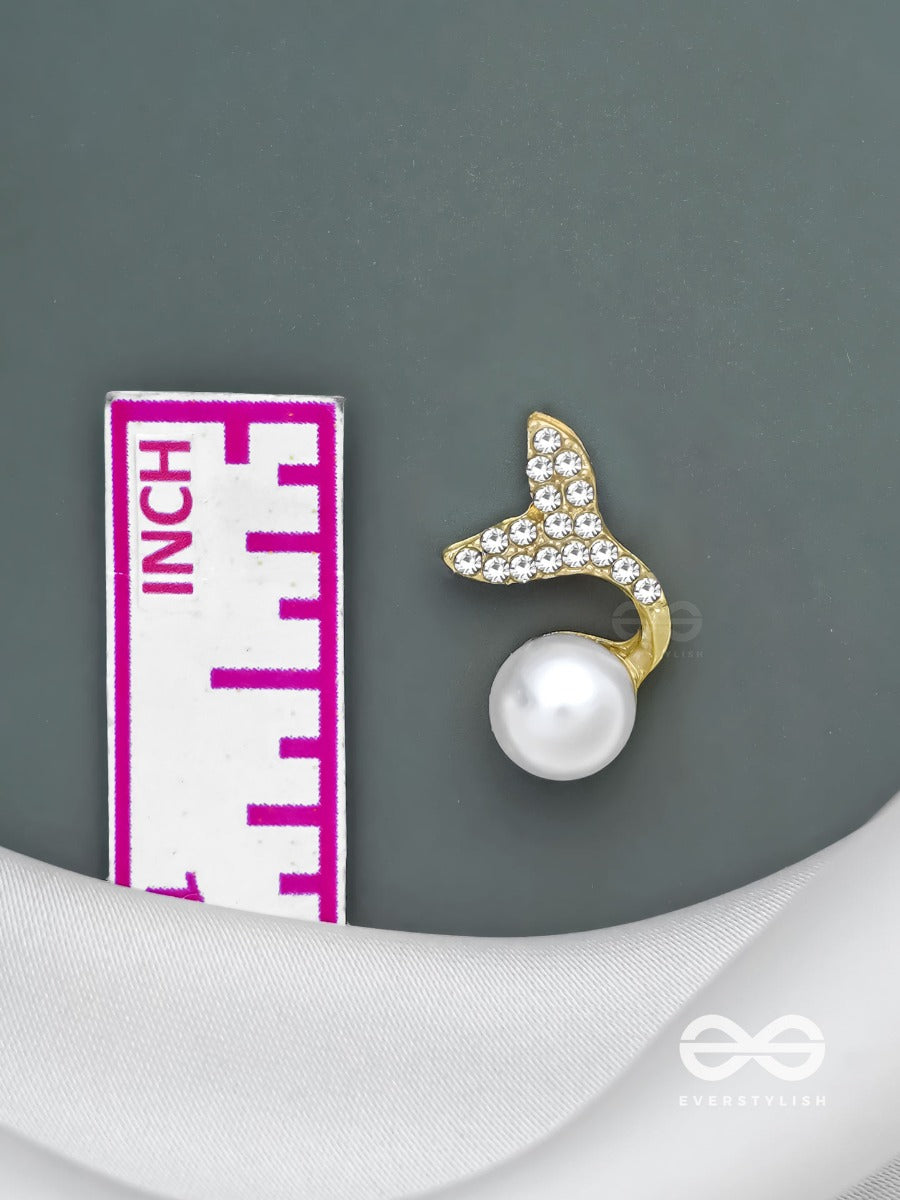 Mystic Mermaid Tails - Golden Embellished Earrings