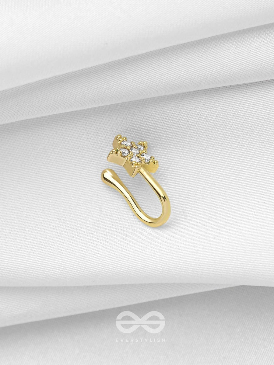Champagne Star - Golden CZ Nosering (Non-Piercing)