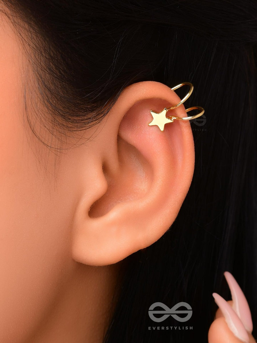 Cosmic Starshine - Golden Embellished Earcuff (One Ear)