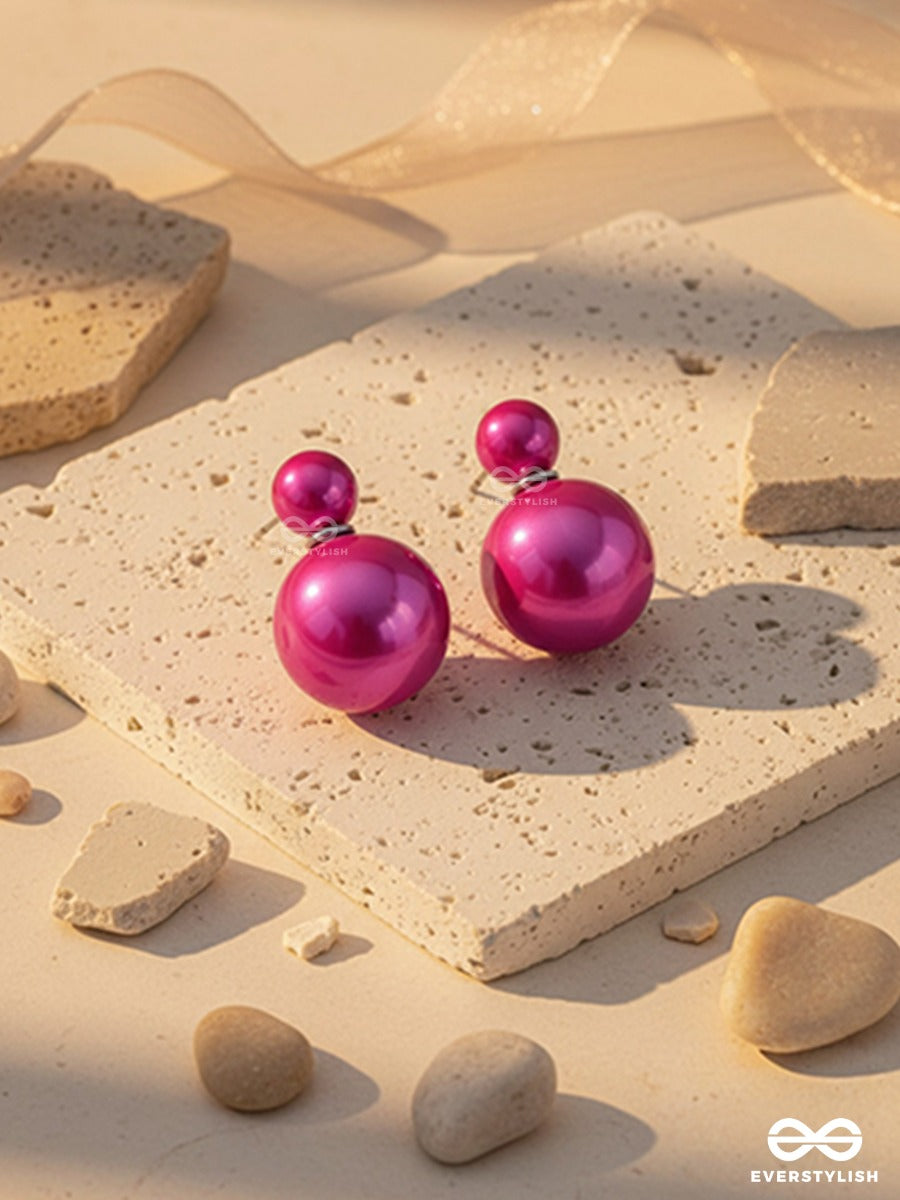 Giggles & Glitters - Pink Pearls Stud Earrings