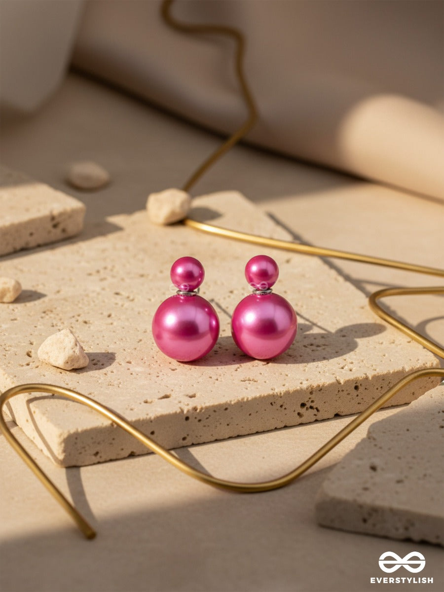 Giggles & Glitters - Pink Pearls Stud Earrings