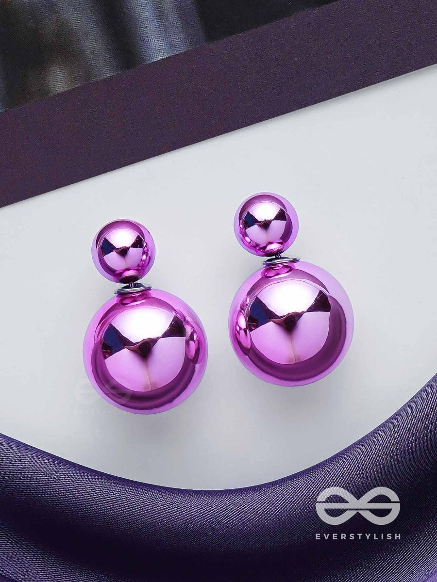 Giggles & Glitters - Purple Pearls Stud Earrings