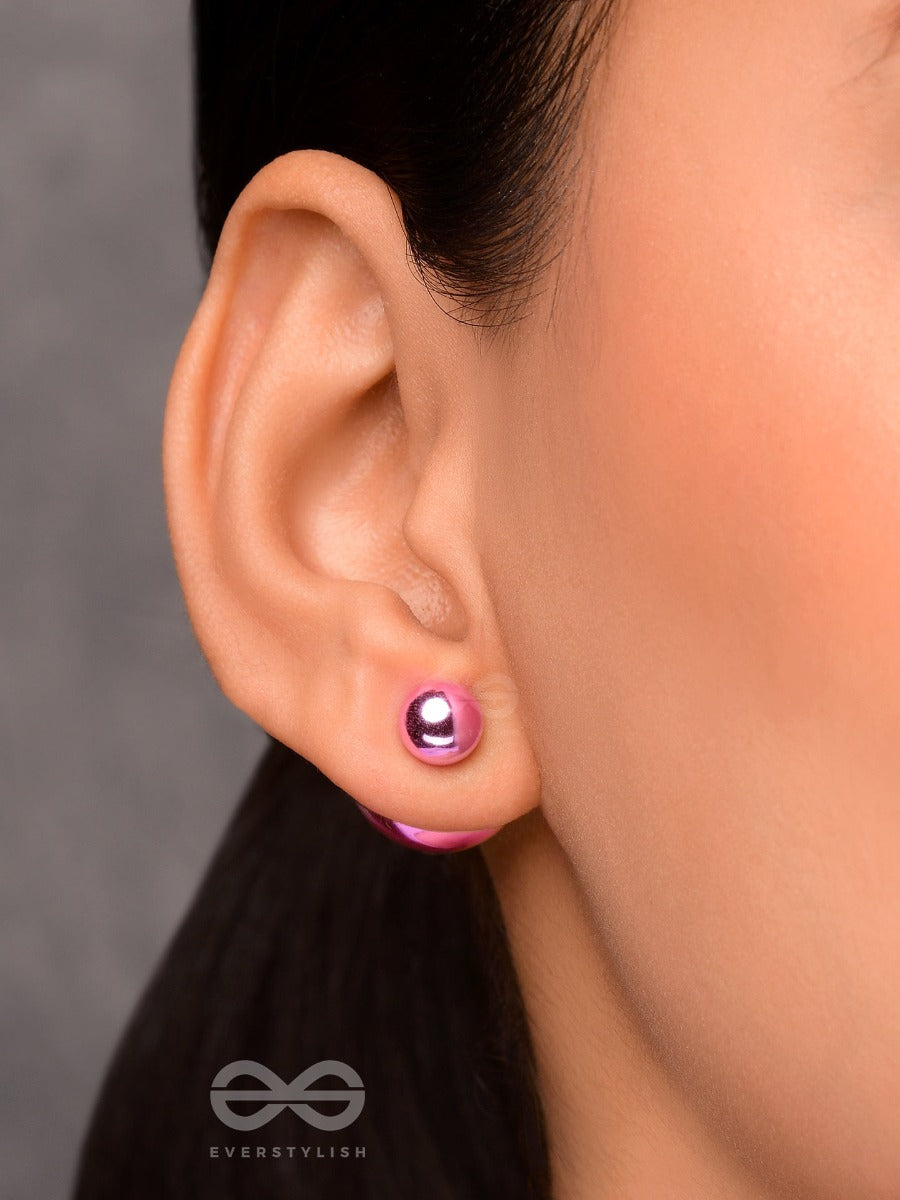 Giggles & Glitters - Purple Pearls Stud Earrings