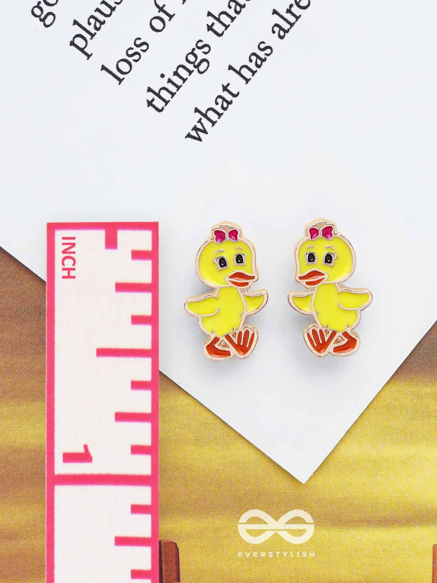 The Tweety Pie - Golden Embellished Stud Earrings