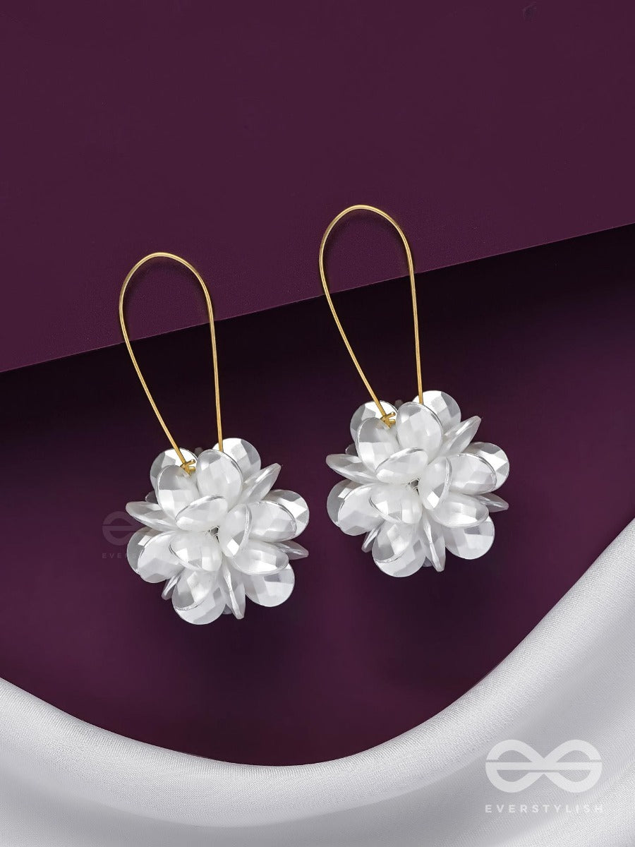 A Winter Rose - Golden Floral Earrings