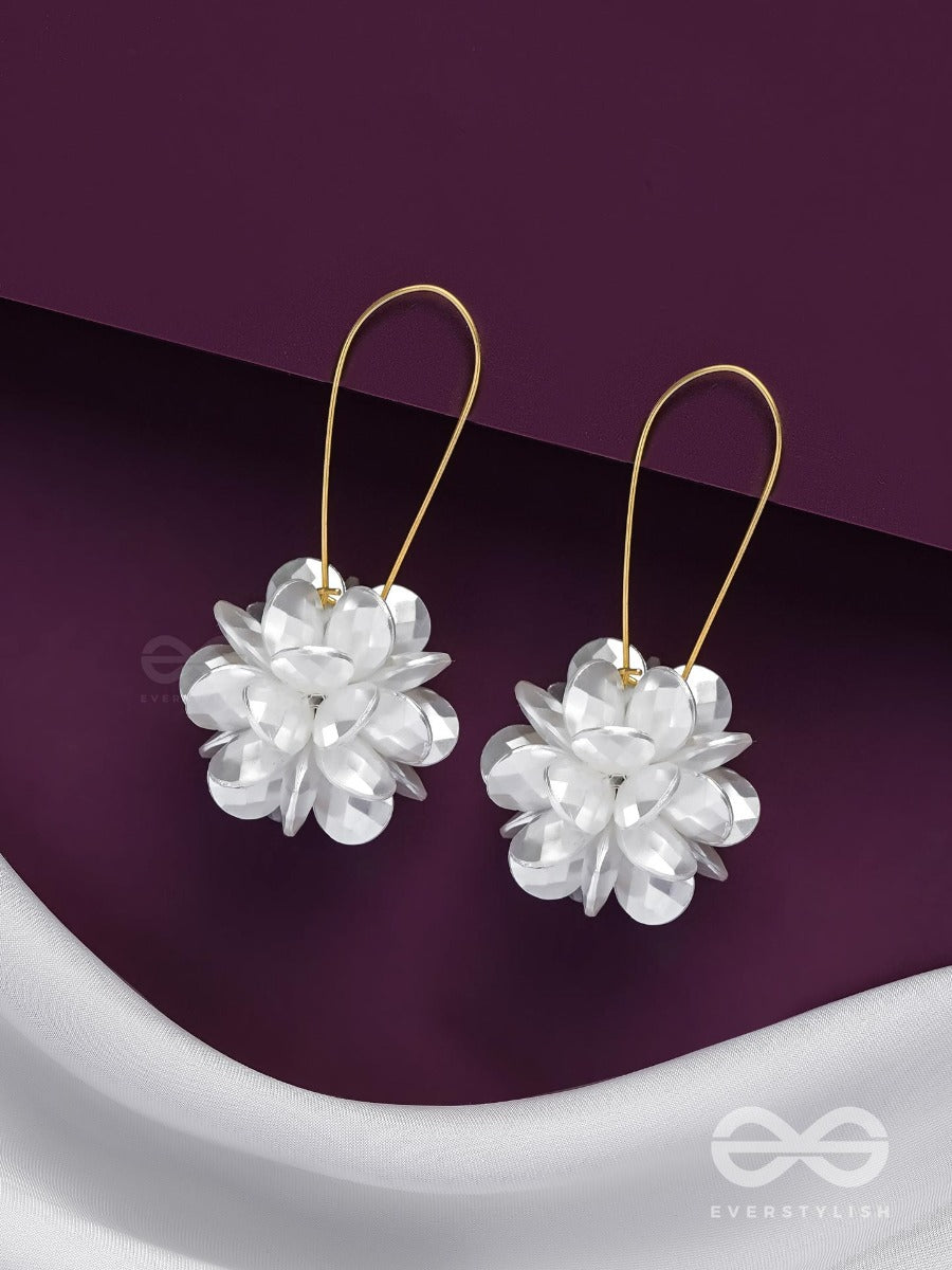 A Winter Rose - Golden Floral Earrings