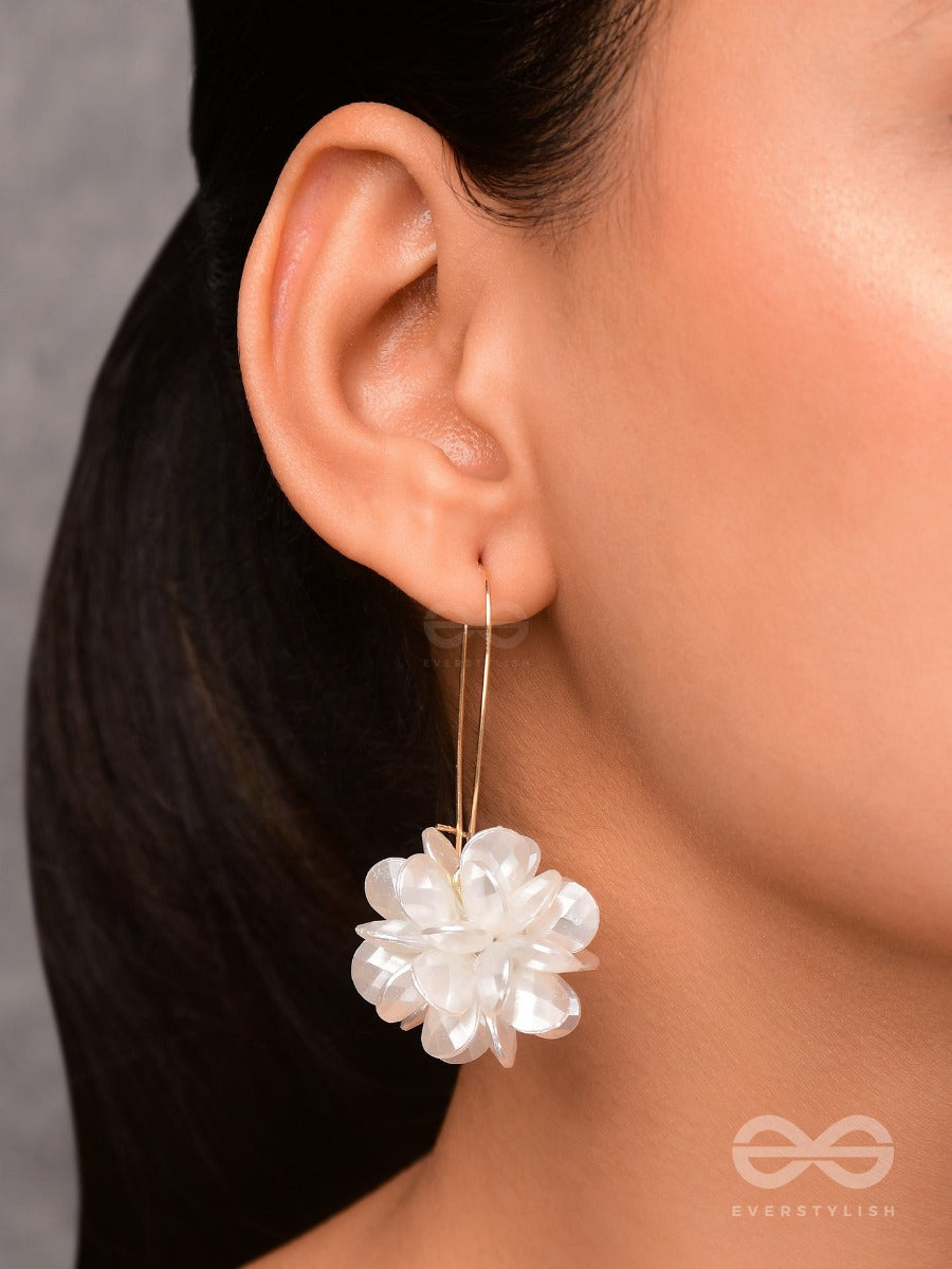 A Winter Rose - Golden Floral Earrings