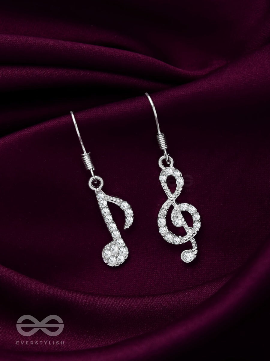 The Musical Notes - Silver Sparkling Earrings