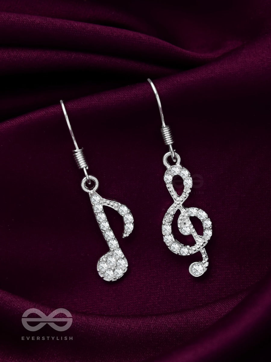 The Musical Notes - Silver Sparkling Earrings