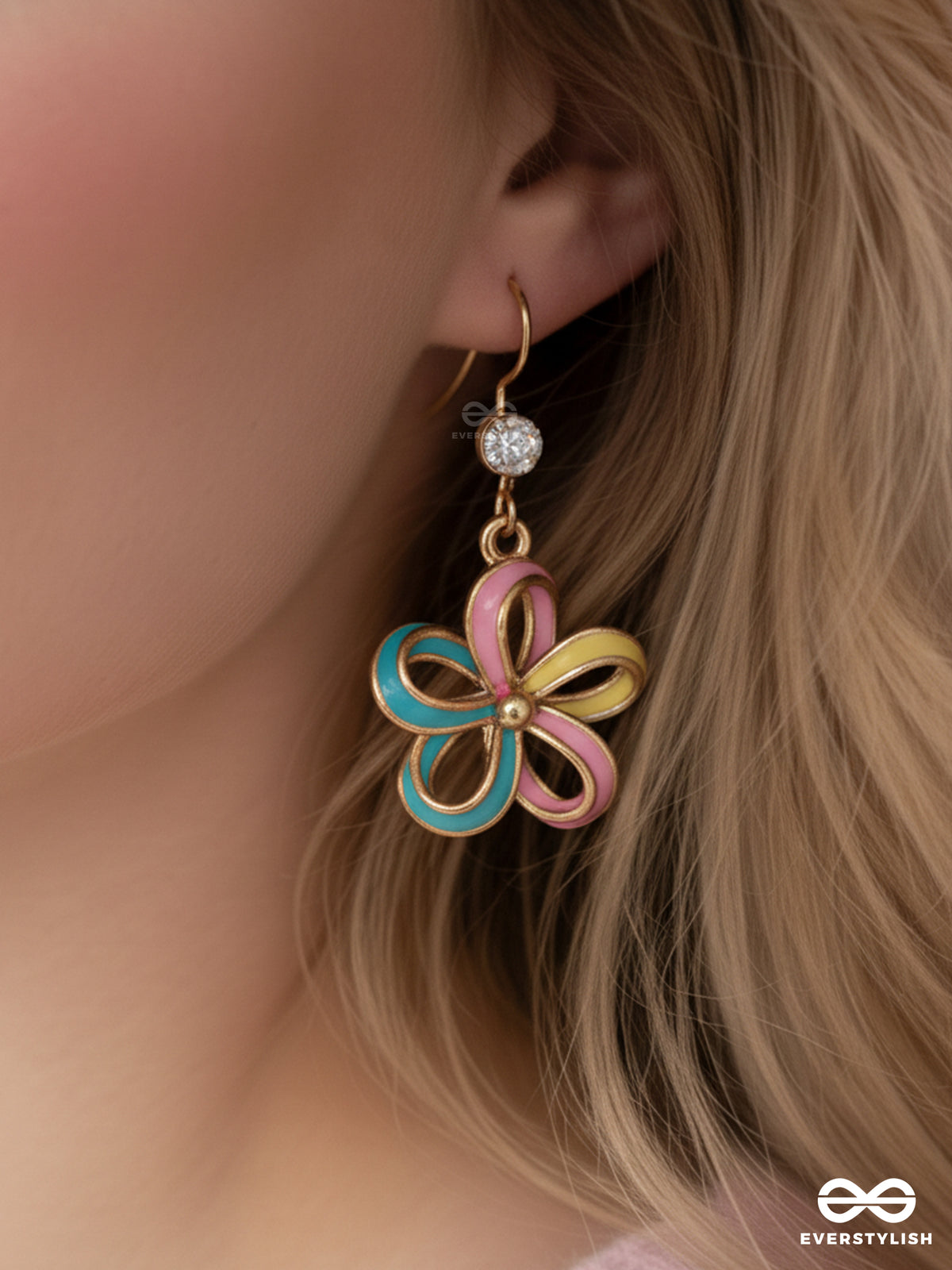 The Blooming Carnival - Golden Embellished Earring