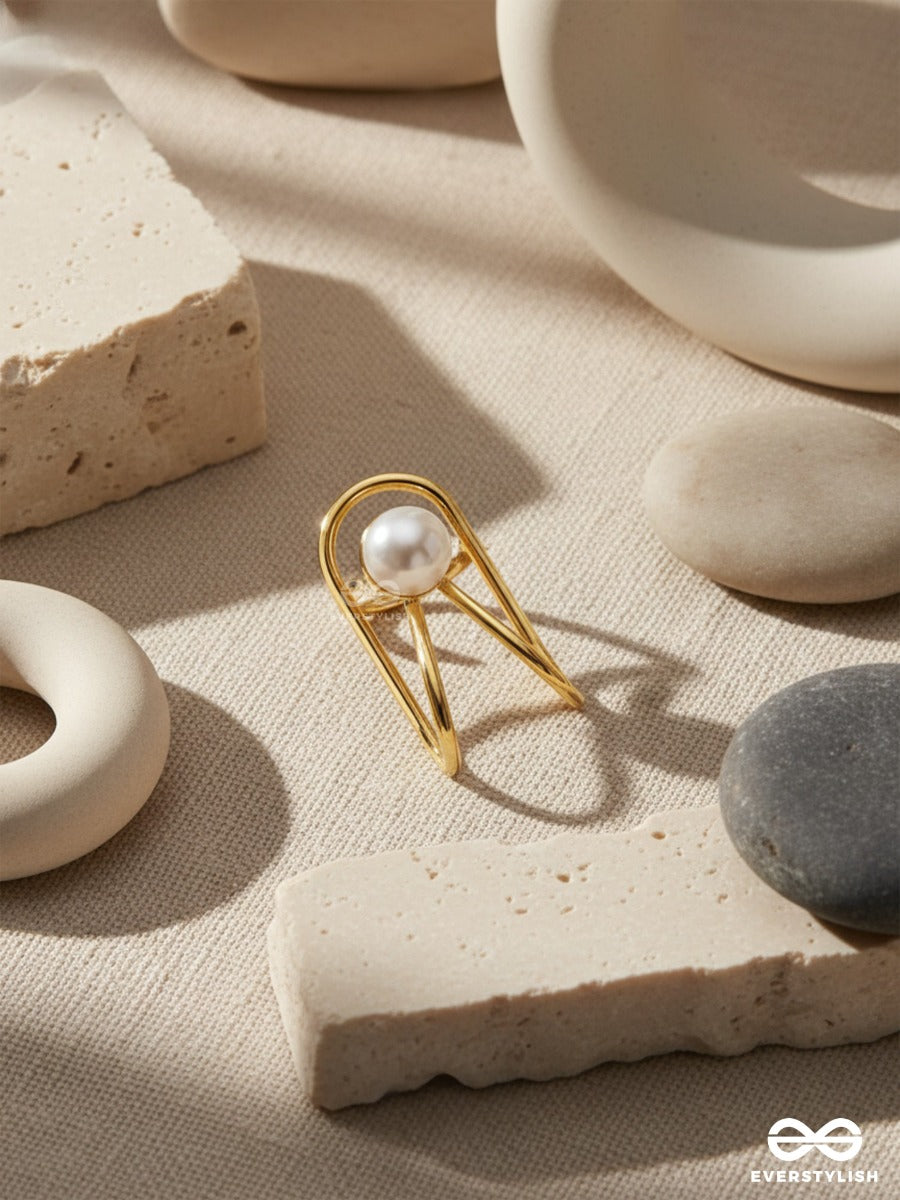 A Pearl Please - Golden Embellished Earcuff (One Ear)