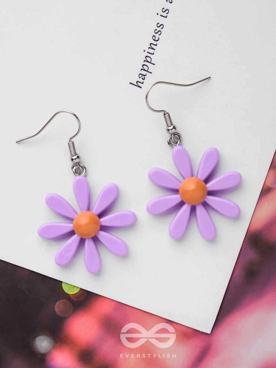 Bloom In Style - Elegant Acrylic Earrings (Lavender)