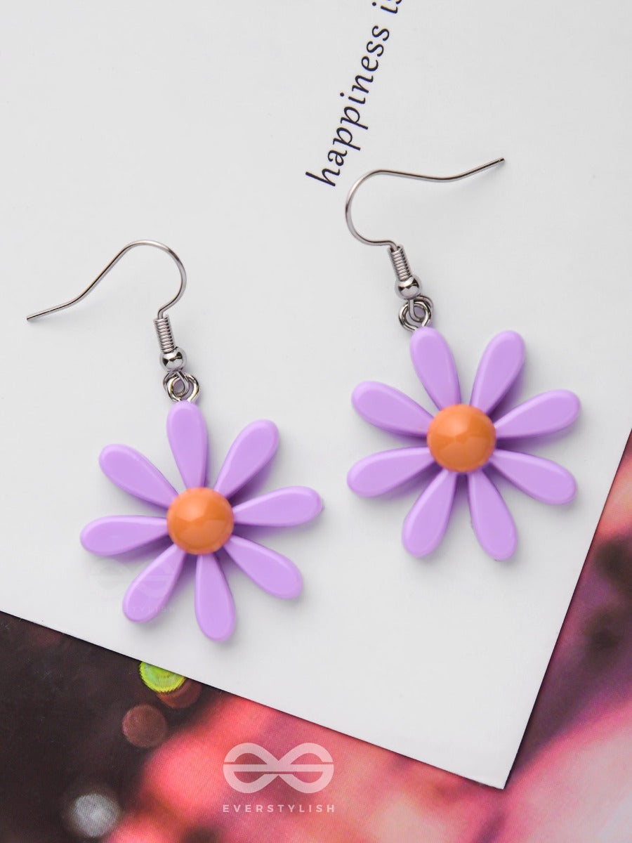 Bloom In Style - Elegant Acrylic Earrings (Lavender)