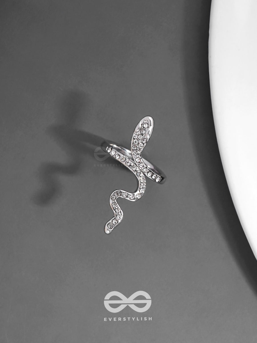 Studded Slytherin - Statement Silver Ring (Adjustable)