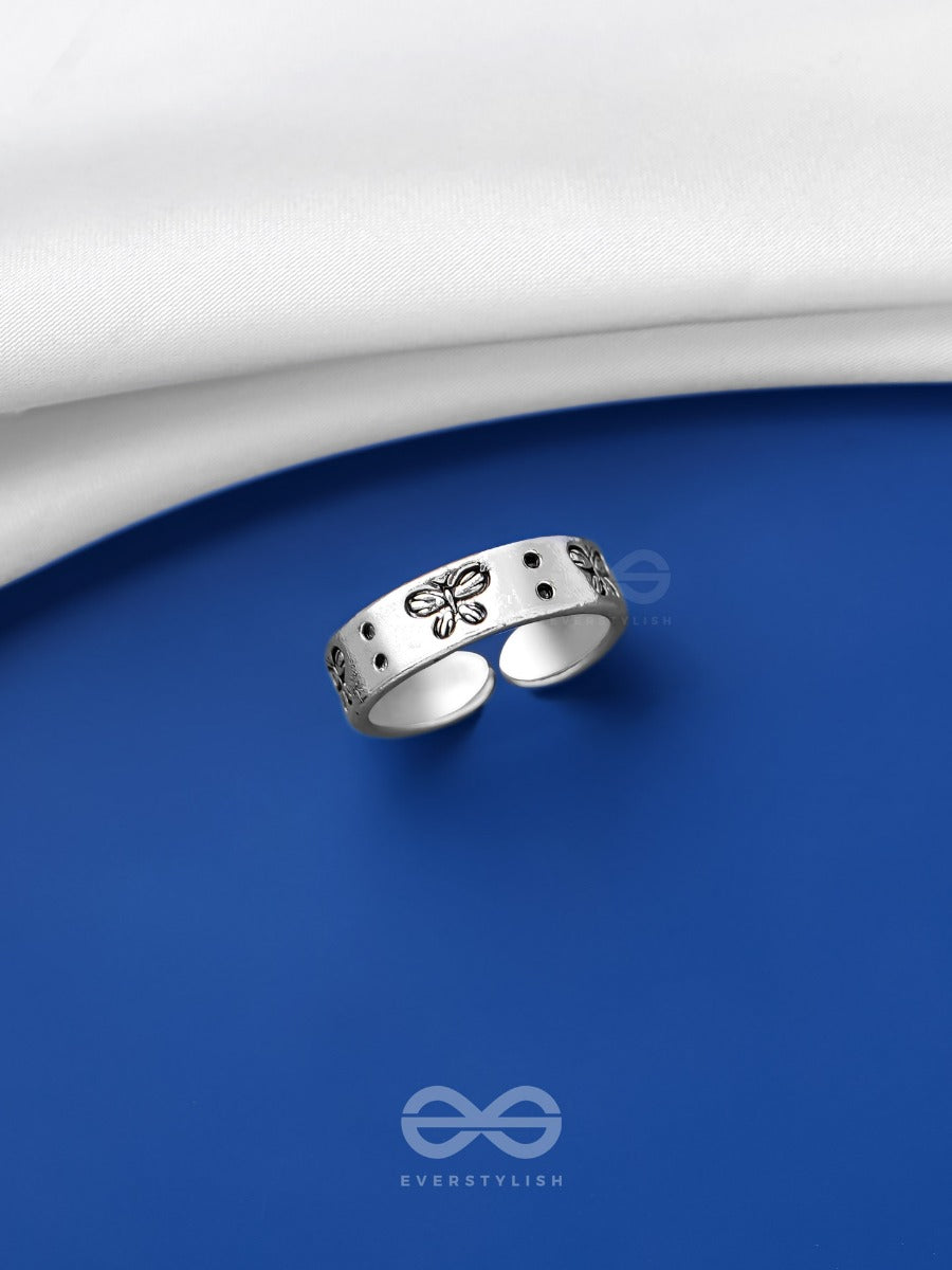 Butterfly Flings - Silver Ring (Adjustable)