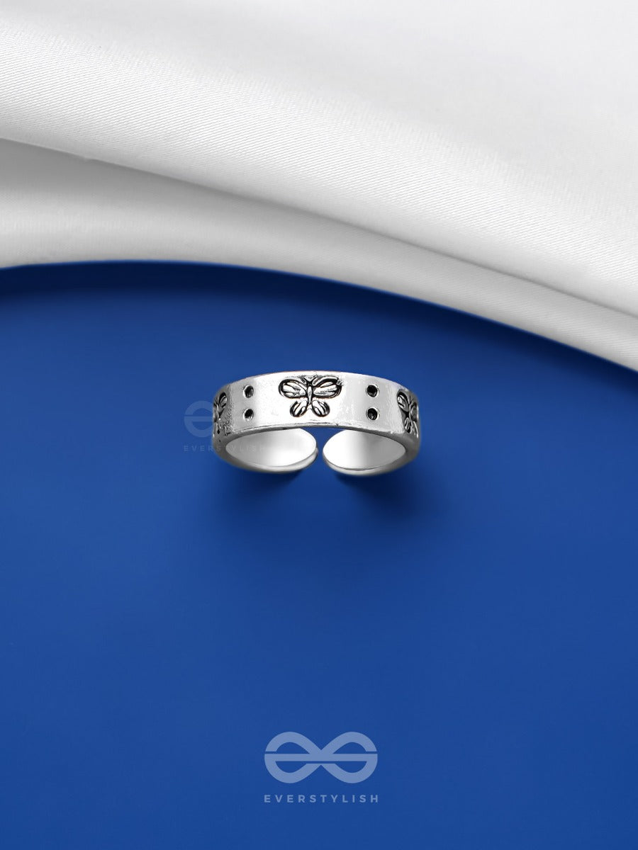 Butterfly Flings - Silver Ring (Adjustable)