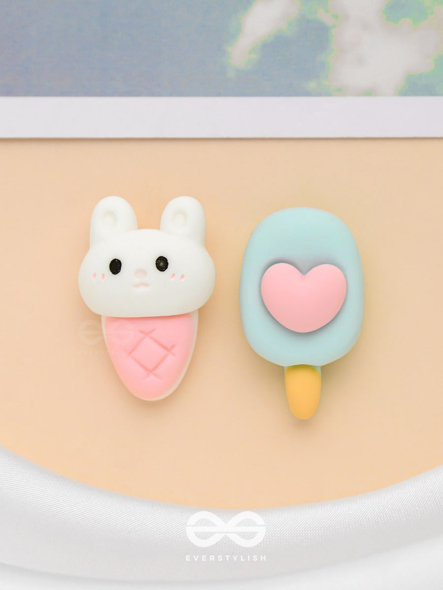 Scoops 'N Crunches - Mismatched Acrylic Earrings
