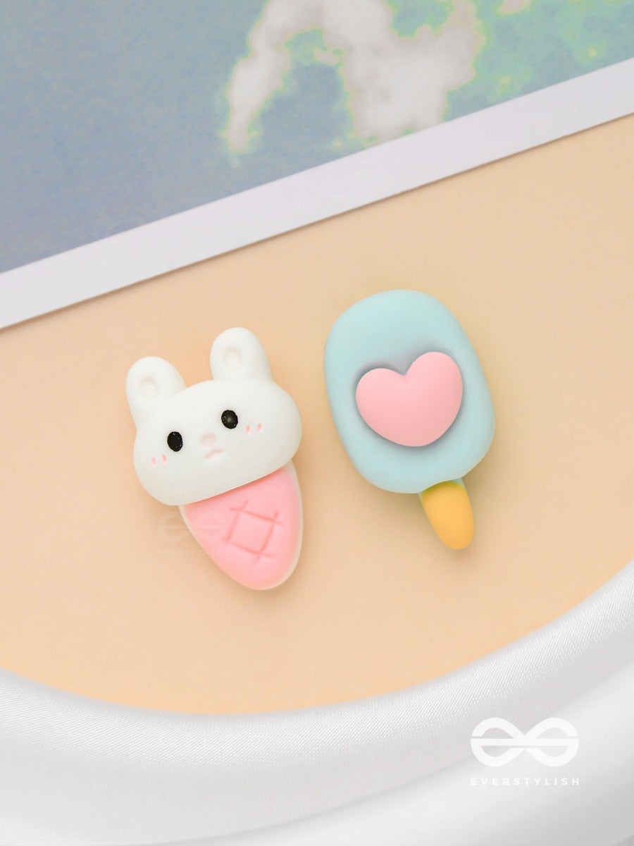 Scoops 'N Crunches - Mismatched Acrylic Earrings
