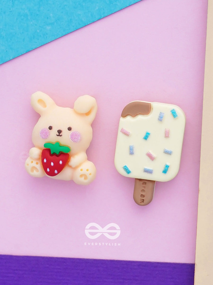 Scoop 'N Snuggle - Mismatched Acrylic Stud Earrings